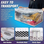 HIBAG 20 Gallon Large Storage Bag for Clothes, Zipper Clothing Storage Bag, Clear Organizer with Reinforced Handles, for Comforters Blankets Pillows Bedding (4 Pack) - Image 6
