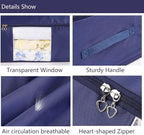 Blanket Storage Bags Pillow Bedspread Bedding Clothes Organizer Storage Containers With Zippers Breathable and Moistureproof. (Navy blue 2pcs, L) - Image 4