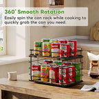 360° Rotating Lazy Susan Can Organizer for Pantry, Holds 26 Cans, Black - Image 8