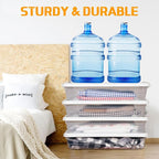 Beeveer 4 Pcs Plastic Under Bed Storage Containers with Lid Wheel Handle, Transparent Large Capacity Stackable Latching Storage Bins for Closet Bedroom Clothes Shoes Blanket(23.7 x 15.8 x 5.2,White) - Image 6