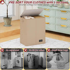 150L Laundry Hamper 2 Section, Large Laundry Hamper with Lid, Dirty Clothes Hamper with 2 Removable Inner Bags, Collapsible Laundry Basket Organizer for for Clothes Toys Towels, Hamper 2 Compartment - Image 6