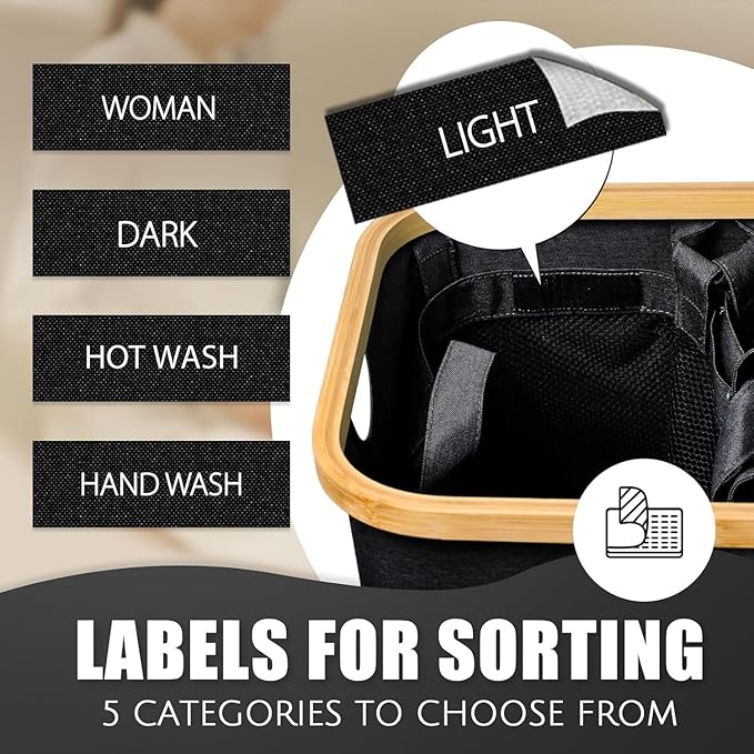 Hampers for Laundry Basket with Lid, 145L Large Laundry Hamper 3 Section - Image 4