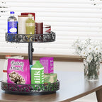 2 Tier Lazy Susan Organizer Turntable Height Adjustable, Black - Image 7
