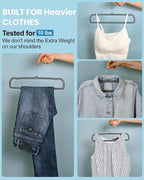 Velvet Hangers Non Slip - 20 Pack Pants Hangers for Grey Felt Hangers - Image 5