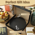 12" Lazy Susan Turntable Organizer for Table Top, Round Wooden Lazy Susan for Cabinet Kitchen Decor Centerpieces Coffee Table, Storage Condiments Spices, Bathroom Vanity Tray for Soap, Black - Image 7
