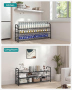 SONGMICS 3-Tier Long Stackable Metal Shoe Rack, Holds Up to 15 Pairs | Shoe Organizer for Closet, Entryway, and Small Spaces, with Adjustable Slanted Shelves, Black, DAVIAN Collection ULMR106BD01 - Image 6