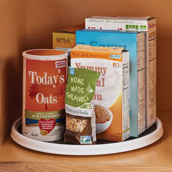 Copco 18 Inch Lazy Susan Turntable Organizer - Nonslip Rotating Cabinet Organizer for Kitchen Pantry, Under Sink, Countertop Storage, Rimmed Edge, Wipe Clean - Image 5