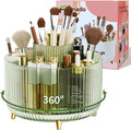 fanado 360° Rotate Makeup Brush Holder Organizer, Makeup Organizers Countertop, Makeup organization and Skincare Storage for Vanity, Desktop, Bathroom (Clear Green) by Unknown