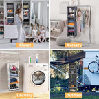 2 Packs Hanging Closet Organizer, 4-Shelf Closet Organizers and Storage with Side Pockets, Collapsible Hanging Shelves for Closet & RV & College Dorm,Black - Image 6