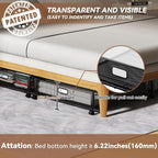 PHINOX Under Bed Storage with Wheels & Handle,Metal,Large,4 Pack,Black | Tool-free assembly, glide smoothly, easy reach, foldable, maxmazie low-profile beds, dorm, keep seasonal clothes, shoes fresh - Image 4