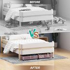 PHINOX Under Bed Storage Container with Wheels,Patterned,Metal,2 Pack,Pink | Tool-free assembly, glide smoothly, easy reach, foldable, maxmazie low-profile beds, dorm, keep seasonal clothes, shoes fresh - Image 7