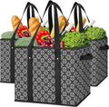 Reusable Grocery Bags 3 Pack, Foldable & Water Resistant Shopping Bags by WiseLife