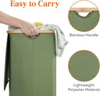 Lifewit 105L Large Laundry Basket with Lid, Removable Bags, Green - Image 6