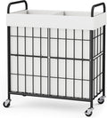100L 2-Section Laundry Hamper with Wheels, Laundry Basket with Liner Bag by Heeytilly