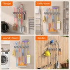 Lifewit Mop and Broom Holder Organizer Wall Mount Non-Slip, 1 Pack, Gray - Image 9