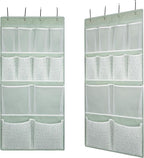 2 Pack- 12 Pocket Over Door Hanging Storage Organizer with 4 Kinds Pouch,Back of Closet Hanging Shelf Storage Organization for Sock,Hat,Underwear,Behind Door Caddy in Bedroom,Bathroom,Entrance,Dorm,RV by KANCNT