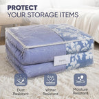 Masirs Clear Blanket Storage Bag (2-Pack) - Vinyl Clothing Organizers with Zipper & Label Pocket - Protects from Dust, Moisture & Dirt - Ideal for Underbed Storage Sheets, Comforters & Bedding - Image 3