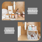 Sorbus Pull-Out Under Sink Organizer, Mesh Construction (White, 2 Pack) - Image 7