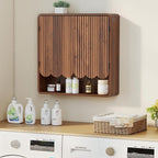AVZEAR Fluted Bathroom Wall Cabinet Over the Toilet Storage Cabinet, Walnut - Image 6