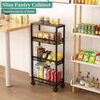 4-Tier Slim Utility Rolling Laundry Cart with Wheels, Easy to Assemble - Image 6