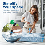 HOUSE DAY 10 Jumbo Vacuum Storage Bags with Pump,Space Saving Vacuum Seal Bags For Clothing Travel, Vacuum Storage Bags For Clothes, Comforters, Blankets, Pillows, Bedding, Moving, Travel, Hand Pump - Image 6