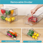 Vtopmart 4 Pack Stackable Clear Drawer with Dividers - Image 4