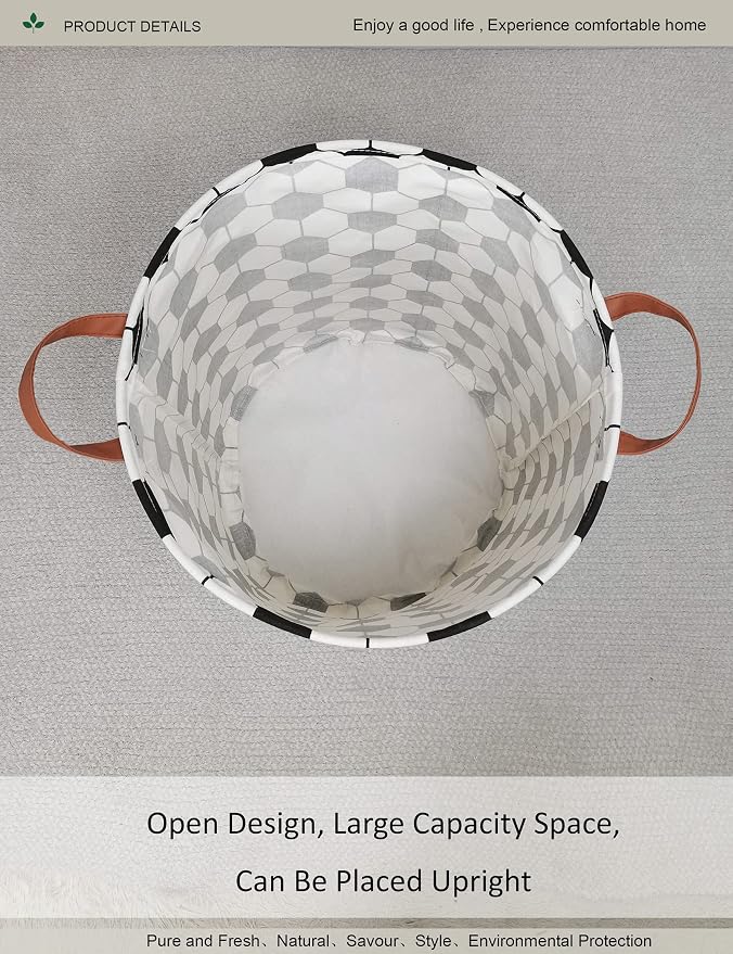 Round Geometric Hexagon Laundry Basket Hamper for Youth,Teens,Adults - Image 4