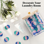 HomePekite Glass Laundry Pods Storage Container & Acrylic Dryer Sheet Holder, Laundry Room Organization and Storage, Detergent Powder Container, with Wooden Lids & Labels, 2+1 Pack - Image 6