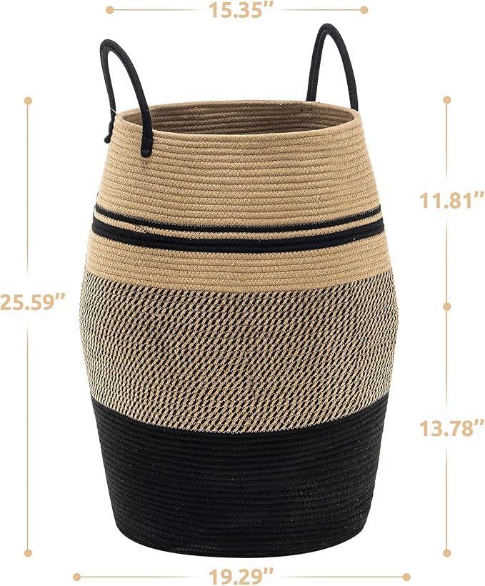 Large Laundry Basket Hamper Woven Blanket Basket Clothes Hamper - Image 2