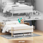 PHINOX Under Bed Storage Container with Wheels,Patterned,Metal,2 Pack,White | Tool-free assembly, glide smoothly, easy reach, foldable, maxmazie low-profile beds, dorm, keep seasonal clothes, shoes fresh - Image 7