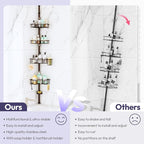 SWTYMIKI Shower Caddy Tension Pole - 4-Tier Corner Shower Organizer Tension Rod with Soap Holder, Toothbrush Holder & 4 Hooks, Adjustable Stainless Steel Bathroom Organizer 27.6 to 108.3 inch, Bronze - Image 2