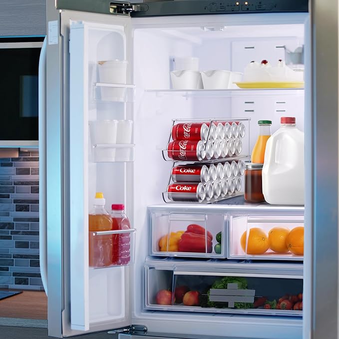 Sorbus Soda Can Organizer for Fridge & Freezer, Stackable with Lid (2 Pack) - Image 3