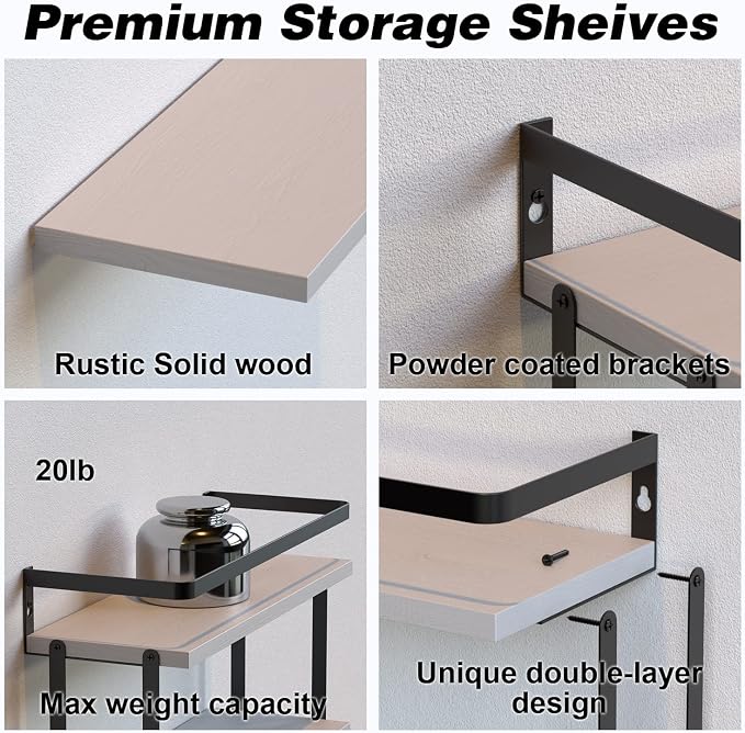 RICHER HOUSE Floating Shelves Bathroom, Wall Mounted Shelf Over Toilet - Image 3