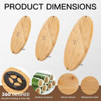 13in Bamboo Lazy Susan Turntable Organizer for Kitchen Countertop, Cabinet - Image 2