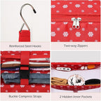 Surblue Hanging Closet Storage Bag Collapsible 3-Shelf Washable Oxford Fabric with 2 Hooks (XL 17.71 * 11.81 * 20in, Snow) - Image 6