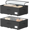 EE-RoomWorld Underbed Storage Bins With Wheels, No Assemble Required 10 inches Height Large Capacity Rolling Underbed Shoe Storage Containers，Dorm Underbed Storage Drawers by EASIERLIFEENJOYWORLDBEAUTY