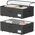 EE-RoomWorld Underbed Storage Bins With Wheels, No Assemble Required 10 inches Height Large Capacity Rolling Underbed Shoe Storage Containers，Dorm Underbed Storage Drawers by EASIERLIFEENJOYWORLDBEAUTY