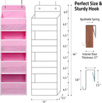 Giraffe Creation Compact Pink Over Door Organizer with 4 Large Clear Pockets, Compact Hanging Door Storage for Nursery, Bedroom, Bathroom, Closet, Baby Essentials - Image 3
