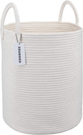 XUANGUO White Cotton Rope Laundry Basket Hamper for Clothes Large by XUANGUO