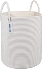 XUANGUO White Cotton Rope Laundry Basket Hamper for Clothes Large by XUANGUO
