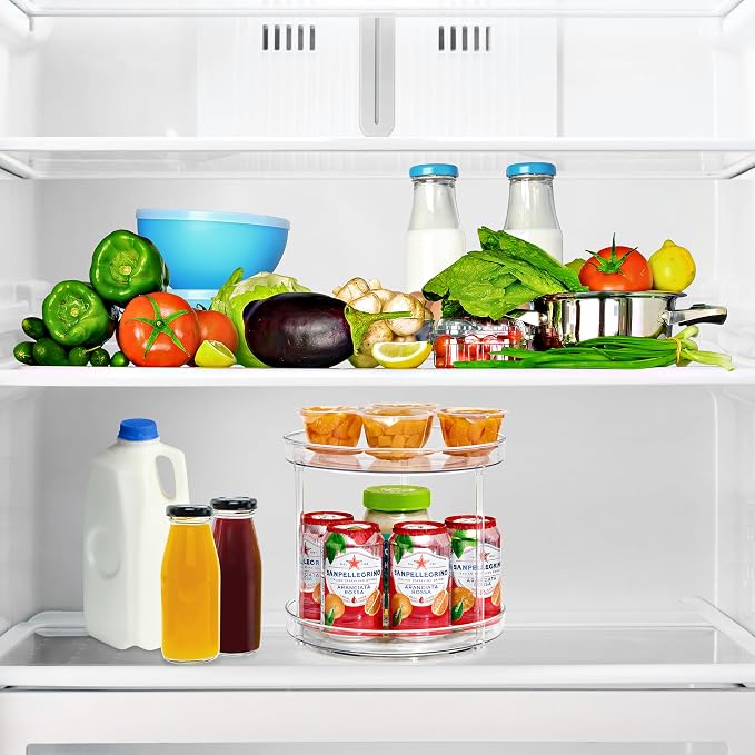 Sorbus Lazy Susan Organizer, Clear Turntable Organizer (2 Tiered) - Image 3