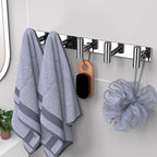 VAEHOLD Hat and Coat Wall Mount Rack - Hooks for Robes, Bags, Keys, and Towels - Bathroom Towel Hanger Organizer (Polished Chrome, “T“ Shape 5 Hooks 1 Pack) - Image 3