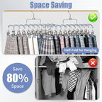 2 Pack Pants Hangers with 40 Clips, Space Saving Closet Organizer - Image 2
