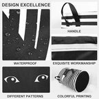 Black White Cat Laundry Basket Foldable Laundry Hamper With Handles Clothes Storage Bucket Organizer Laundry Bag For Bedroom Bathroom Laundry Storage 19.6 x 15.7 - Image 3
