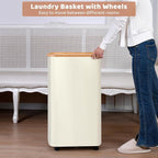 IEGrow Laundry Hamper with Wheels 110L Clothes Basket for Laundry,Beige - Image 5