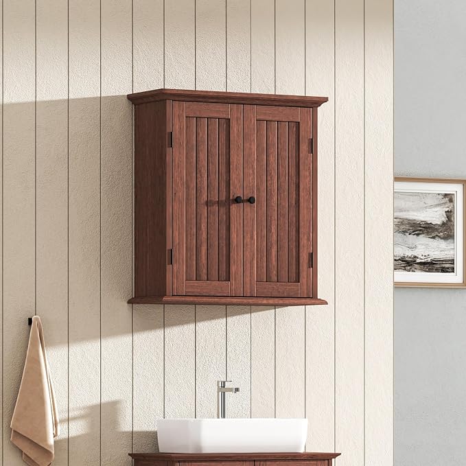 ChooChoo Bathroom Wall Cabinet with 2 Doors, Over The Toilet, Farmhouse - Image 5