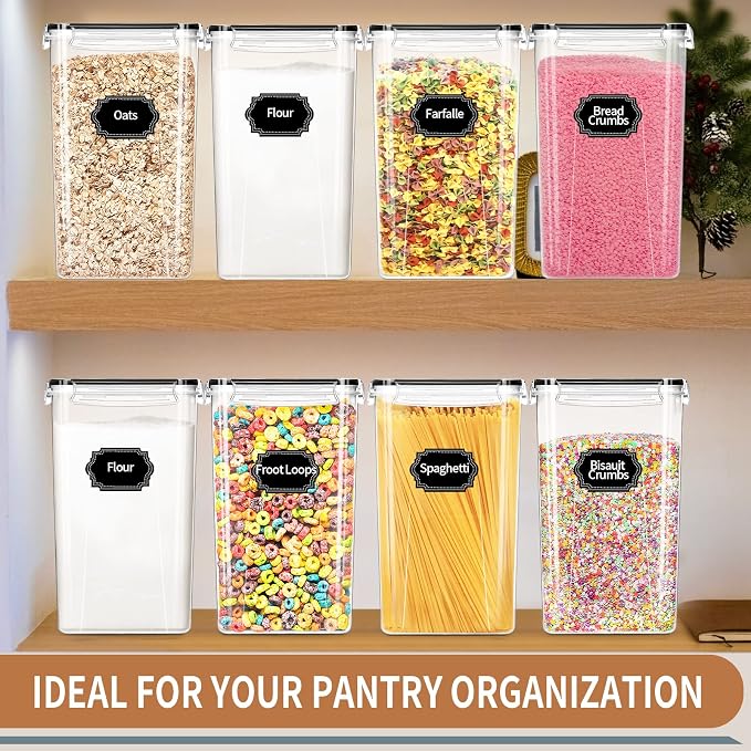 4pcs Large Tall Airtight Food Storage Containers with Lids - 6.5L / 5.9qt - Image 7