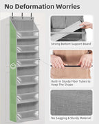 STORAGE MANIAC Over the Door Organizer 6-Shelf Closet Hanging Storage with 14 Mesh Pockets, 66lbs Capacity Clear Deep Pockets Behind Door Storage for Nursery, Bathroom, Bedroom, 1 Pack Grey - Image 4