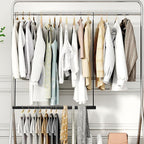 STORAGE MANIAC Hanging Closet Rod, Adjustable Width and Height Closet Hanging Organizer, Space-Saving Clothes Hanging Bar, Closet Extender Hanging Rod Double Closet Hanging Rod, 2 Pack Black - Image 9