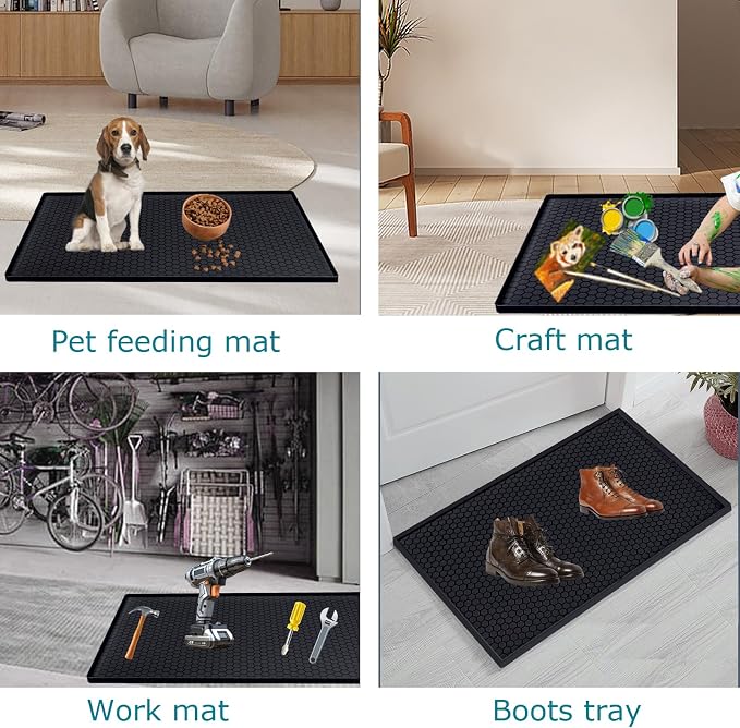 Under Sink Mat 34 x 22 for Kitchen Waterproof, Silicone Under Sink Liner Mat for Bottom of Kitchen Sink, Easy to Clean Bathroom Cabinet Mat Organizers and Storage, Black - Image 5
